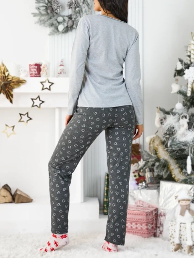 Royalfashion kokvilnas sieviešu pidžamas ar sirds motīvu