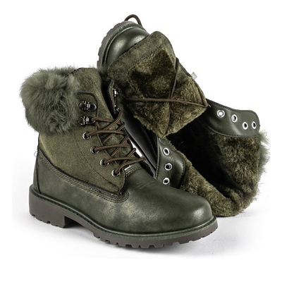 Green hiking boots with Sochi insulation - Footwear