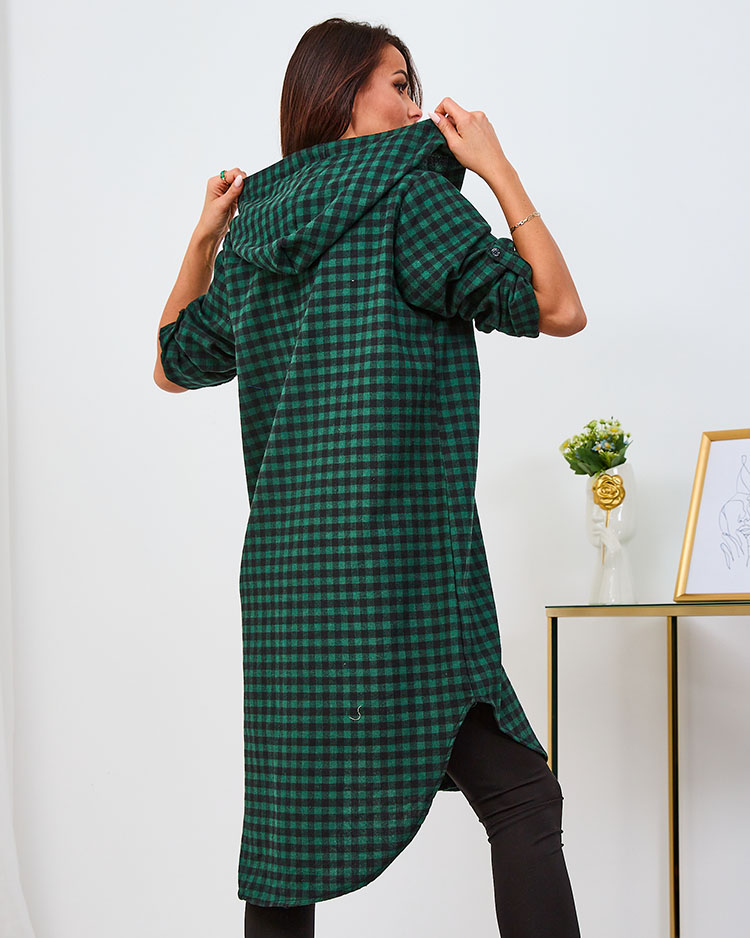 Royalfashion Green women's checkered dress