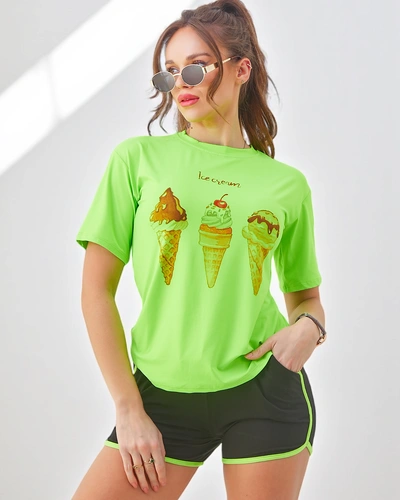 Royalfashion Sieviešu sporta komplekts ar t-kreklu un šortiem Ice Cream