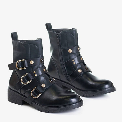 Black women's bags with gold buckles Sytielia - Shoes