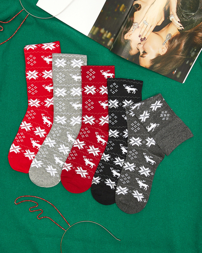 Women's long Christmas socks 5 / pack - Underwear