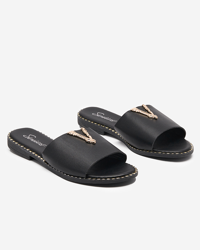 Visuals black women's slippers - Footwear