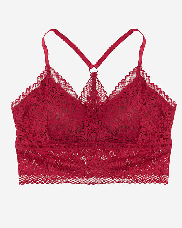 Lace women's bralette in burgundy color - Underwear