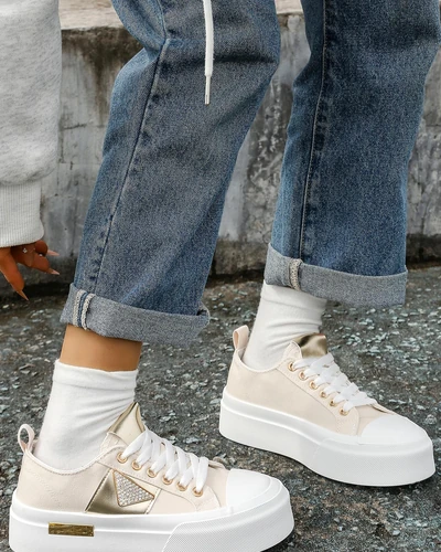 Royalfashion Sieviešu platformas sporta apavi Zelta Pasaule