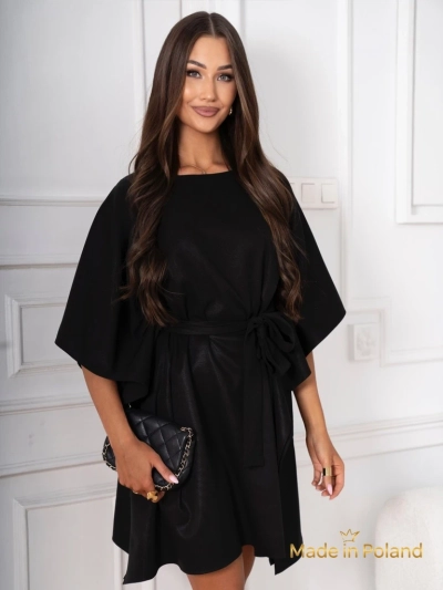 Women's Short Dress with Belt and Ruffles Eviest