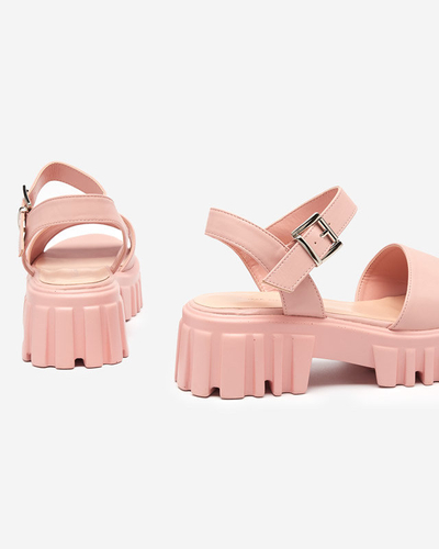 OUTLET Pink women's sandals on a thicker sole Nerile - Shoes