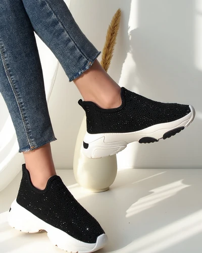 Royalfashion Slip-on women's sneakers with rhinestones Elavises