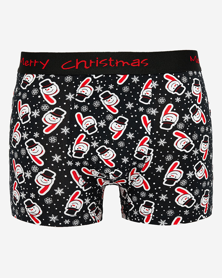 Royalfashion Ziemassvētku melni vīriešu bokseršorti