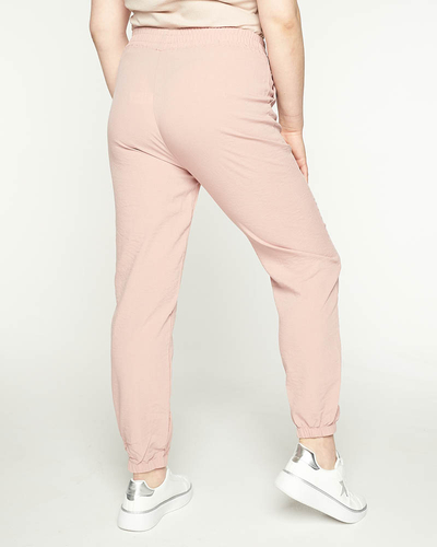 Women's pink fabric joggers PLUS SIZE - Clothing