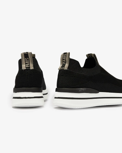Slips-on sieviešu sporta apavi ar uzrakstu melnā krāsā Cerppa- Footwear
