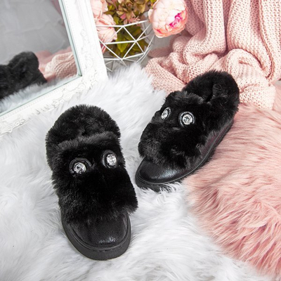 Black slip on with fur Manifik - Footwear