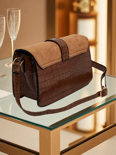 Patent Small Women's Faux Leather Handbag Sable Mist