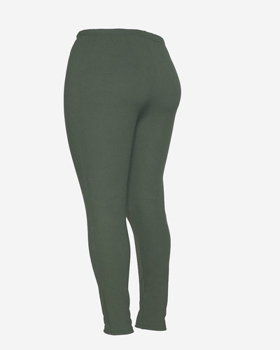Dark green women's bamboo leggings PLUS SIZE - Clothing