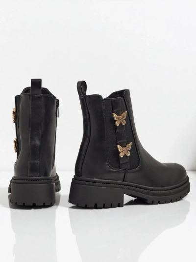 Eco-leather women's ankle boots with butterflies Bravelle