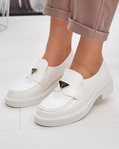 Women's white Fuggy matte shoes - Footwear