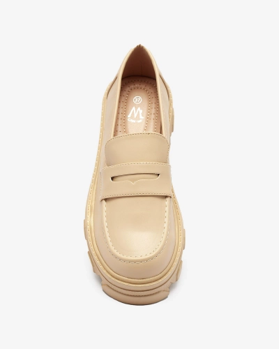 Women's beige moccasins on a solid sole Desika - Footwear