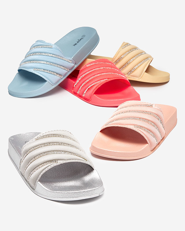 Коралловые женские тапочки с фианитами Mytaris - Обувь