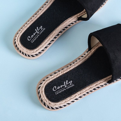 Ysia black women's slippers - Footwear