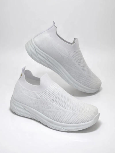 Royalfashion Women's White Slip-On Sports Shoes