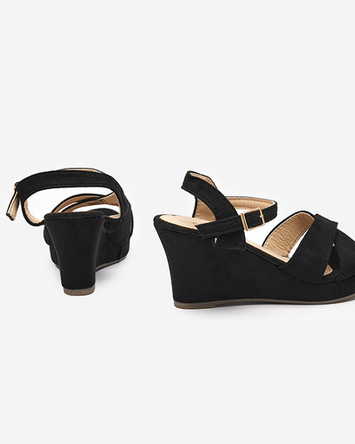 OUTLET Black women's sandals on the Deklis post - Footwear