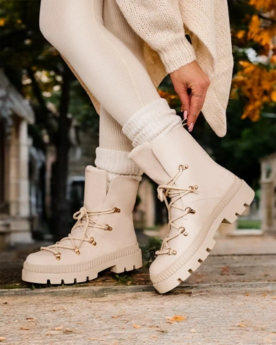 Женские зимние ботинки на шнуровке Royalfashion Lorii