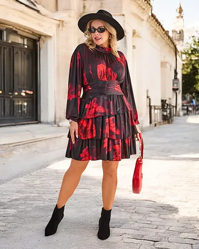 Royalfashion Women's knee-length dress with print