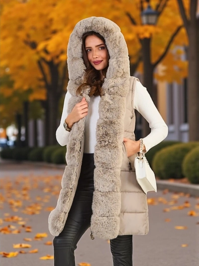 Royalfashion Sieviešu jaka ar noņemamām piedurknēm