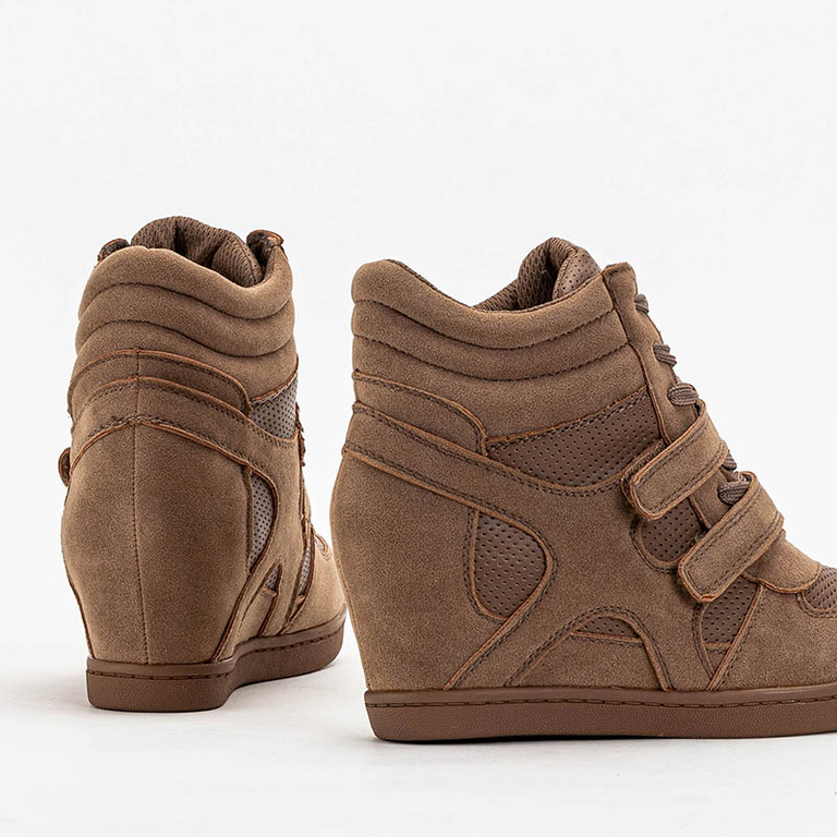 Brown girls 'sneakers on an indoor wedge Janomi - Footwear