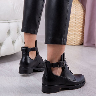 Black boots with flat heels Locca - Footwear 1