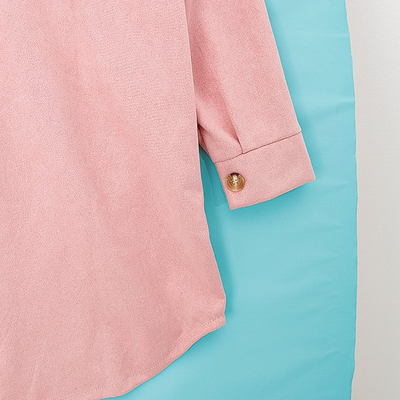 Women's pink eco-suede oversize shirt jacket - Clothing
