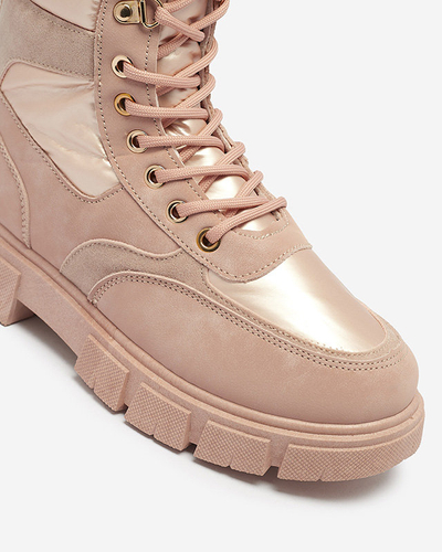 OUTLET Pink women's uninsulated trapper boots Kasemi - Footwear