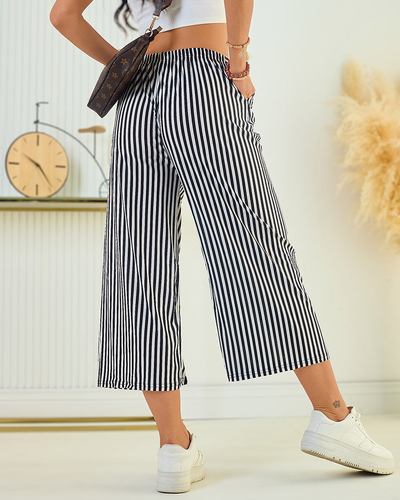 Royalfashion Women's wide striped culotte pants