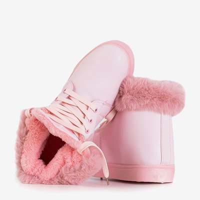 Pink women's insulated sneakers Haifa - Footwear