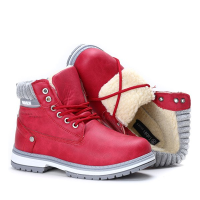 Ocieplane trapery w kolorze czerwonym Delia - Obuwie