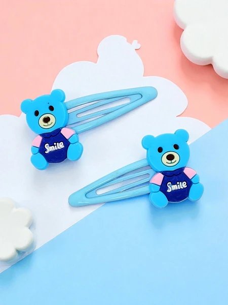 Hair clips with a teddy bear