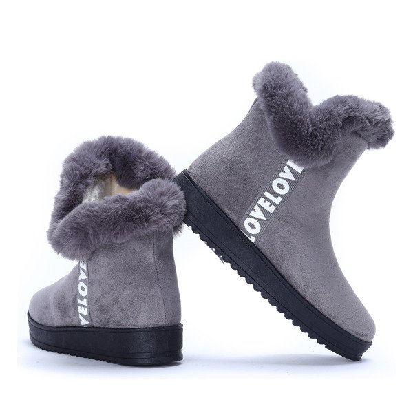 Szare śniegowce Viola - Obuwie