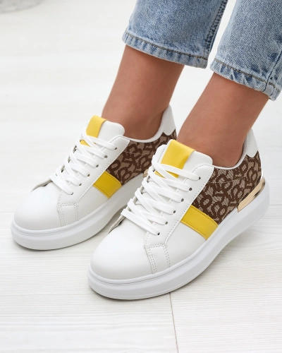 Royalfashion White and brown women's sports shoes Mlysio