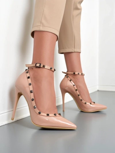 Женские лаковые шпильки Royalfashion с стразами Qoscalle