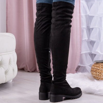 Black Tyffaea thigh high boots over knee boots - Footwear 1