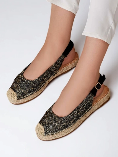 Royalfashion Sieviešu espadrilles ar dekoratīvu izšuvumu