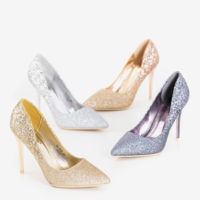 Розово-золотые туфли с мерцающим покрытием Florianna