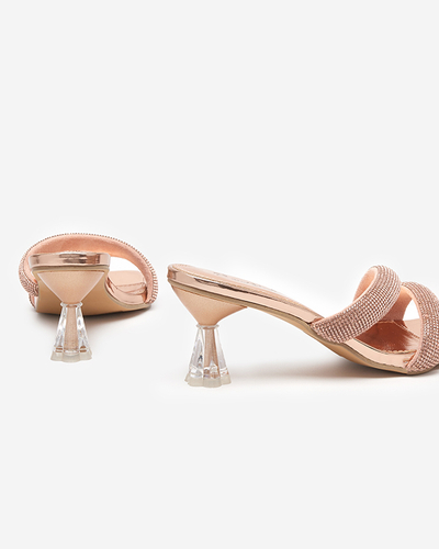 Pink women's low-heeled sandals Teroo - Footwear