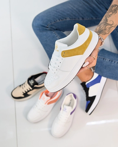 Royalfashion Горчично-белая женская спортивная обувь Elevace