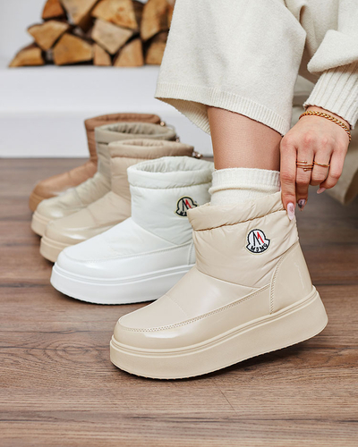 Royalfashion Женские сапоги-слипы кремового цвета Ademra