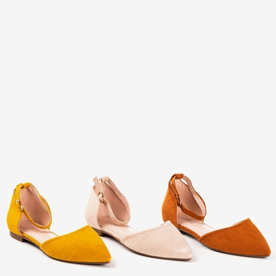 Beige ballerina shoes with Mosla pointed toe - Footwear 1