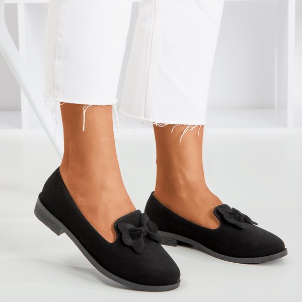 Black loafers with Flavisa bow - Footwear 1