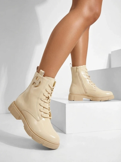 Kalen patent lace-up women's ankle boots