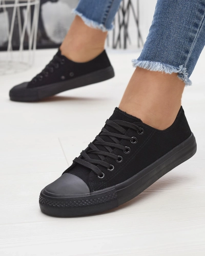 Black women's classic lace-up sneakers Ogisa - Footwear