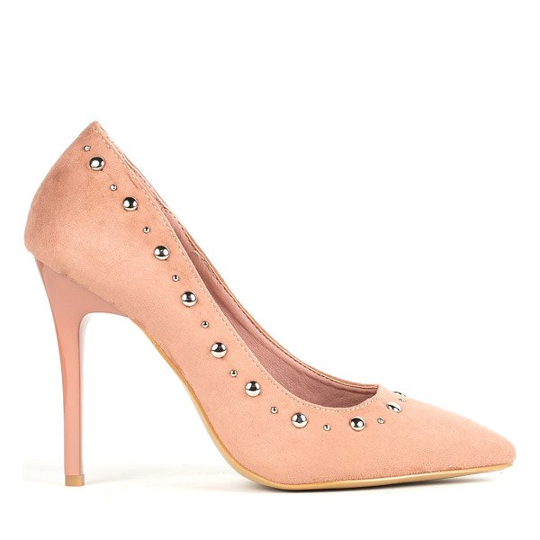 Pink pumps on a high heel with silver jets Filia - Shoes 1